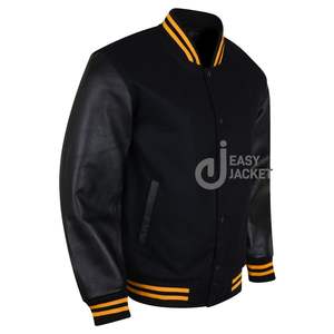 Chaquetas personalizadas para hombre, chaqueta universitaria de cuero auténtico con letras de lana, chaqueta con parches y etiquetas personalizadas para hombre - Product Image 6