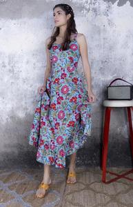 Vestido informal elegante de algodón indio hecho a mano para mujer para fiestas y verano, vestido de novia personalizado a la venta - Product Image 2