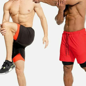 Barato 2 en 1 bolsillo interior cordón impermeable Activewear deportes correr pantalones cortos gimnasio pantalones cortos de los hombres - Product Image 3