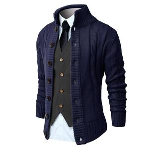 Cárdigan de Punto Personalizado Estilo Universitario Vintage, 100% Algodón, Decoración con Botones, Servicios ODM OEM, Patrón Impreso de Moda para Invierno - Product Image 1