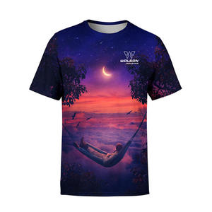 Camiseta de poliéster de talla grande personalizada al por mayor con logotipo de impresión por sublimación tejido de punto personalizado - Product Image 2