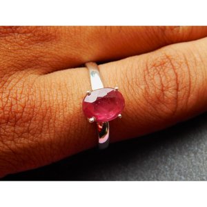 Tối Giản Tự Nhiên Của <span class=keywords><strong>Ruby</strong></span> 925 Sterling Silver Nhẫn Handmade Đồ Trang Sức Cưới Cho Nam Giới Và Phụ Nữ Món Quà Màu Hồng Vòng R0310-GS - Product Image 6