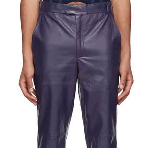 กางเกงหนังทรงตรงเข้ารูปสำหรับผู้ชาย น้ำหนักเบา ติดกระดุม ด้านหน้า สวมใส่สบาย คุณภาพสูง - Product Image 6