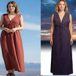 Nouvelle robe longue tendance en coton, article tendance, robe bohème tendance pour femmes en coton - Product Image 1