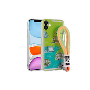 Étui en silicone de luxe à motif de protection premium Netzy pour iPhone 11, sangle de main réglable, cordon compatible avec le modèle 7 Plus A53 - Product Image 1