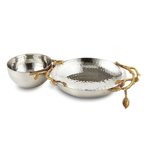 Forme de main longue en métal fini antique bol de service décoratif unique - Product Image 6