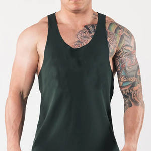 Venta al por mayor superventas gimnasio fitness 100% algodón material de secado rápido hacer su propio logotipo de impresión sin mangas Hombre camisetas sin mangas para la venta - Product Image 1