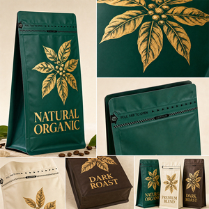 Bolsa de Plástico Multicapa con Cierre de Cremallera de 8 Lados, Impresa Personalizada al por Mayor, para Granos de Café con Válvula Hermética - Product Image 6