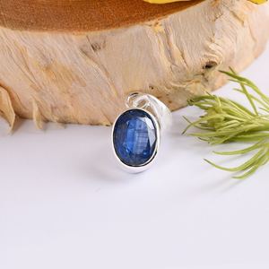 Colgante de piedra de cianita de Gema Natural, colgante de plata de ley 925 de oro amarillo, joyería hecha a mano, regalo para ella, joyería al por mayor - Product Image 3