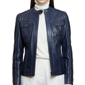 แจ็กเก็ตหนังแท้สำหรับผู้หญิงขายดีที่สุดระบายอากาศได้ดี - Product Image 1