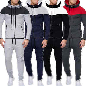 Vêtements de sport survêtements d'entraînement respirants en polaire pour hommes ensemble de deux pièces survêtement de jogging pour hommes - Product Image 1