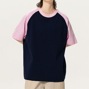 เสื้อยืดแขนสั้นผ้าฝ้าย Raglan สำหรับผู้ชายเสื้อยืดทรงหลวมใส่ได้ทั้งชายและหญิงผ้าทอสี100% เพิ่มเติมตามสั่ง - Product Image 2