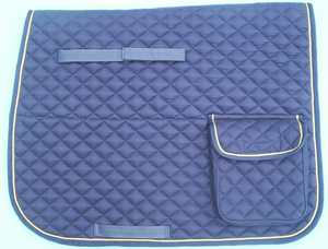 Tapis de selle matelassé de dressage anglais en tissu de polyester et satin de coton avec poches latérales Fournisseurs des meilleures ventes d'Inde - Product Image 4