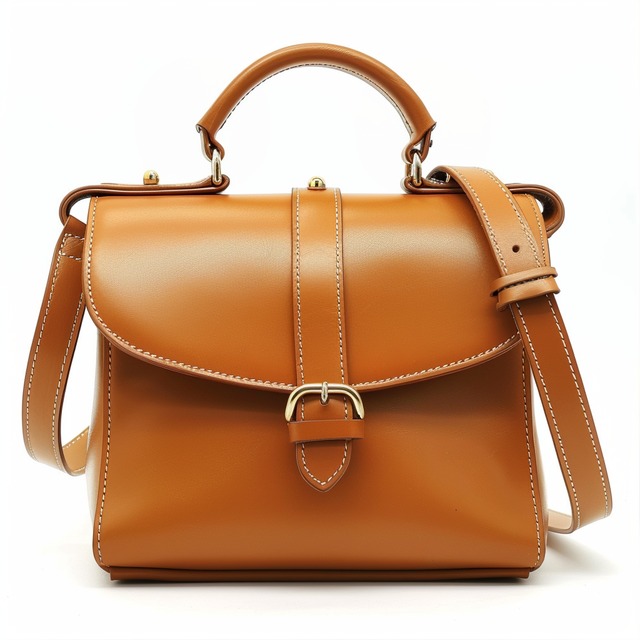 Italian Brown Leather Handbag for Women Ele Handcrafted with High Quality Adjustable Strap