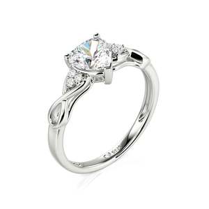 Jeulia Custom Infinity Twist Heart Diamond <b>Ring</b>-Rhodium Plated Fashion Engagement <b>Ring</b> - Product Image 2