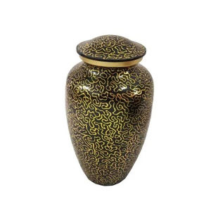Urnas de cremación de Metal hechas a mano indias de nuevo diseño para cenizas humanas Urnas funerarias de animales Diseño de esmalte Los mejores precios al por mayor - Product Image 1