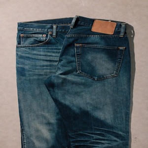 Jeans en denim brut pour hommes et femmes |   Vêtements d'hiver streetwear haut de gamme OEM ODM en gros, 100% coton lavé, poids moyen, logo personnalisé - Product Image 4