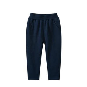 Pantalon de survêtement décontracté de style droit pour enfants, coton éponge français confortable avec logo brodé, vêtements de sport pour garçons - Product Image 4