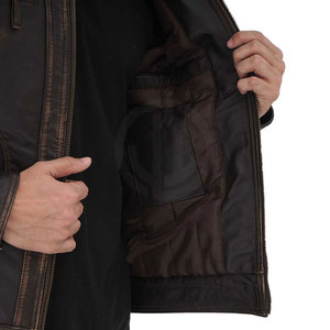 Chaqueta de Cuero Vacuno de Alta Calidad al por Mayor para Uso en Exteriores, Cuello Alto, para Hombre, Invierno, Ecológica, Transpirable, con Logotipo Frontal OEM - Product Image 5