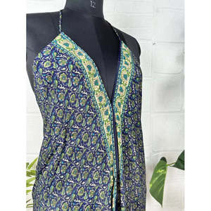 Túnica Larga Boho Boheme Mágica de Seda Reciclada, Prenda de Playa Única de 1 Pieza - Product Image 4