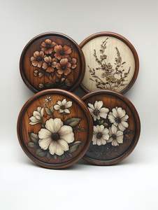 Handmade <b>White</b> Marble <b>Coasters</b> in Antique Design With Round Shape Perfect for Tabletop Kitchenware Accessories Stone <b>Coasters</b> - Product Image 3