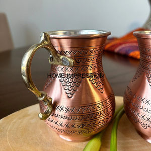 Tasses durables en cuivre pur de Moscou Tasses en cuivre certifiées bénéfiques pour la santé Tasses à bière de style merveilleux Poli brillant - Product Image 2