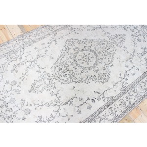 Grand tapis turc vintage 5,3x8,9 pieds, tapis floral gris brun - Product Image 2