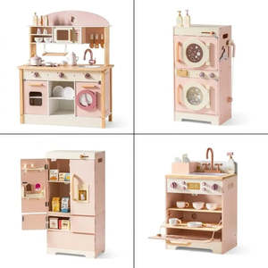 Children's Wood <b>Kitchen</b> Playset Ensemble Mini Preschool Cutting Fruit & Lighting Features for Boys - Product Image 1