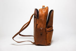 Mochila de Cuero Vacuno Vintage Retro para Viajes con Logotipo Personalizado, Mochila de Cuero Genuino para Hombre - Product Image 2