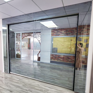 OEM Fournisseur de portes de garage modernes en aluminium pliable sur mesure, panneau de miroir en verre gravé givré pour villa et hôtel de luxe - Product Image 4