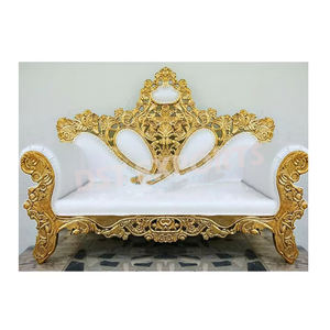 Sofá sin espalda para escenario árabe Mehndi, conjunto de sofá de escenario musulmán Walima, conjunto de sofá tallado de diseñador de boda - Product Image 2