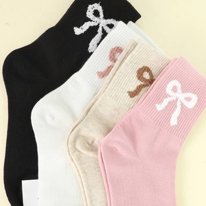 Custom Logo <b>Women</b> Bow Applique <b>Ankle</b> <b>Socks</b> Cute <b>Socks</b> for Casual Comfortable Elegant Style Wholesale Vietnam Factory - Product Image 5