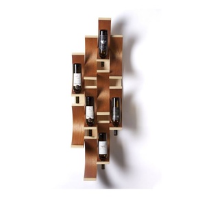 Casier à vin mural en bois, Design incurvé Unique, fabricant, nouveau Design, mangue, bois d'acacia, casier à vin décoratif mural - Product Image 1