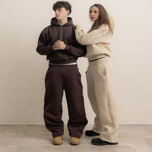 Conjunto Deportivo Unisex de Algodón Liso, Pantalones Deportivos, Chándal, Pantalones Deportivos Personalizados y Sudadera con Capucha, Conjunto Deportivo de 2 Piezas para Hombre - Product Image 3