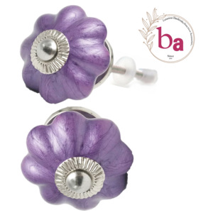 Boutons en céramique de melon violet néon Design industriel Style qualité exportation poignée tire pour armoires commodes tiroirs salons - Product Image 1