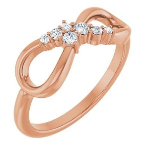 แหวนประดับอัญมณีสุดโรแมนติก รุ่น Stuller Infinity-Inspired 123779:602P ชุบโรเดียม เหมาะสำหรับเป็นแหวนหมั้นหรือของขวัญ - Product Image 1