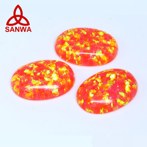 Pierre d'opale multicolore Kyocera OP46 vert jaune vert rond cabochon, distributeur direct pour la fabrication de bijoux en argent faits à la main - Product Image 5