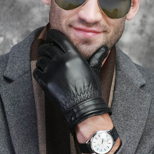 Guantes de conducción de invierno de cuero Premium Unisex personalizados al por mayor de alta calidad moda negro dedo completo pesca fiesta Casual - Product Image 2