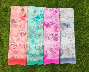 ผ้าซาติน georgette patta ไร้น้ำหนักห้าดาวพร้อมเสื้อ Saree ผ้าที่มีคุณภาพดีที่สุด - Product Image 5