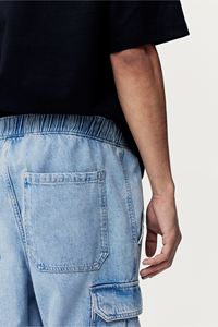 Pantalones vaqueros de mezclilla azul cargo cómodos y holgados para hombre, pantalones vaqueros de algodón 100% de calidad superior, cintura elástica regular, precio al por mayor - Product Image 5