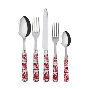 Juego de 4 cubiertos de acero inoxidable, ideal para cocina, mesa, comedor, hogar, café, cubiertos chapados en color plateado, mango de mármol - Product Image 3