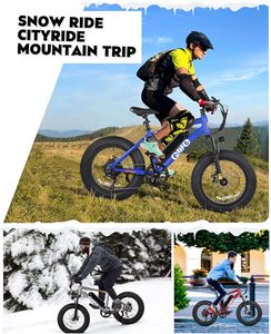 Bici elettrica da corsa con pneumatici grassi per adulti-28mph Mountain Ebike con motore Brushless di picco 1200W, batteria rimovibile 499Wh - Product Image 5