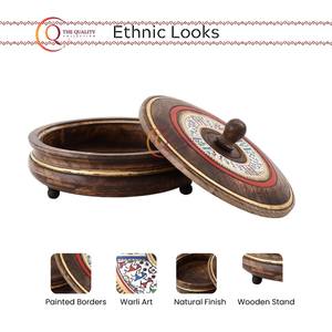 Casserole de service en bois naturel d'acacia de haute qualité faite à la main Chauffe-plats de luxe pour la maison et les fournitures d'hôtel - Product Image 4