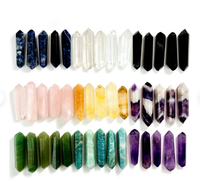 Vente en gros de baguettes en cristal de haute qualité Guérison Quartz clair naturel Double points terminés hippies expédier aujourd'hui