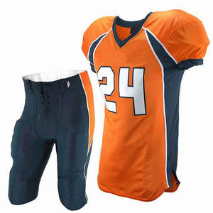 Conjunto de uniforme de fútbol americano juvenil Logotipo personalizado y número Diseño de cuello en V transpirable Tallas grandes disponibles - Product Image 5