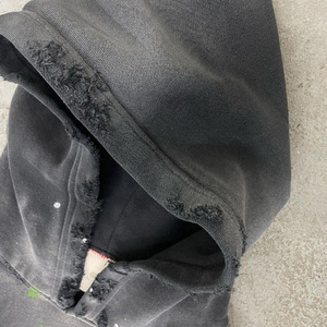 Sweats à capuche surdimensionnés délavés à l'acide personnalisés hommes déchirés surdimensionnés Vintage poids lourds sweats à capuche pour hommes, sweats à capuche pour hommes - Product Image 3