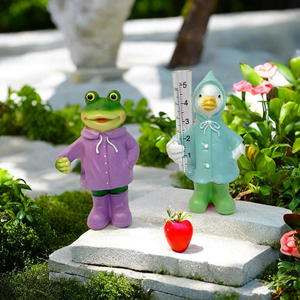 Trang Trí Sân Vườn Chính Xác Áo Mưa Ếch Nhựa Bức Tượng Sân/Ngoài Trời/Patio Mưa Đo - Product Image 3