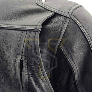 Meilleur prix veste de motard en cuir véritable pour hommes tissu tricoté de haute qualité support de décoration en fourrure teint uni léger Style hiver - Product Image 5