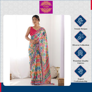 FABZONE Venta en todo el mundo Ropa de boda india Georgette Look de lujo de moda Elegante Premium Saree Mujeres Top Ocasión especial - Product Image 4