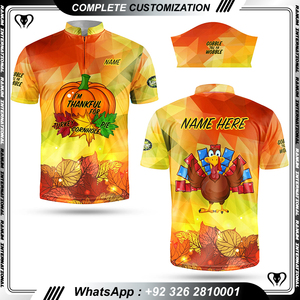 Dernière conception de sublimation personnalisée Cornhole quater zip chemises pour hommes vêtements de sport - Product Image 5